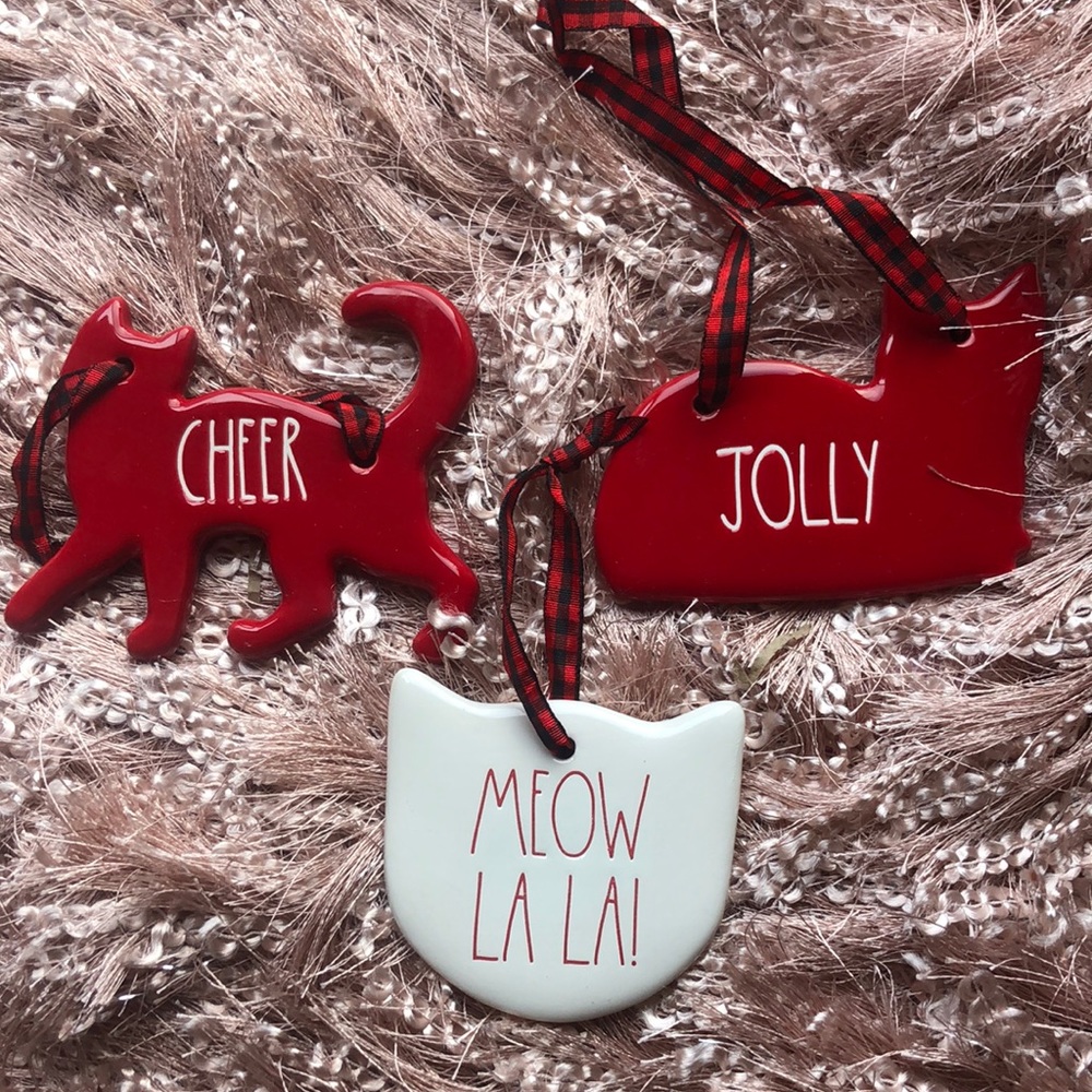 NWT RAE DUNN three cat themed ornaments 🐱